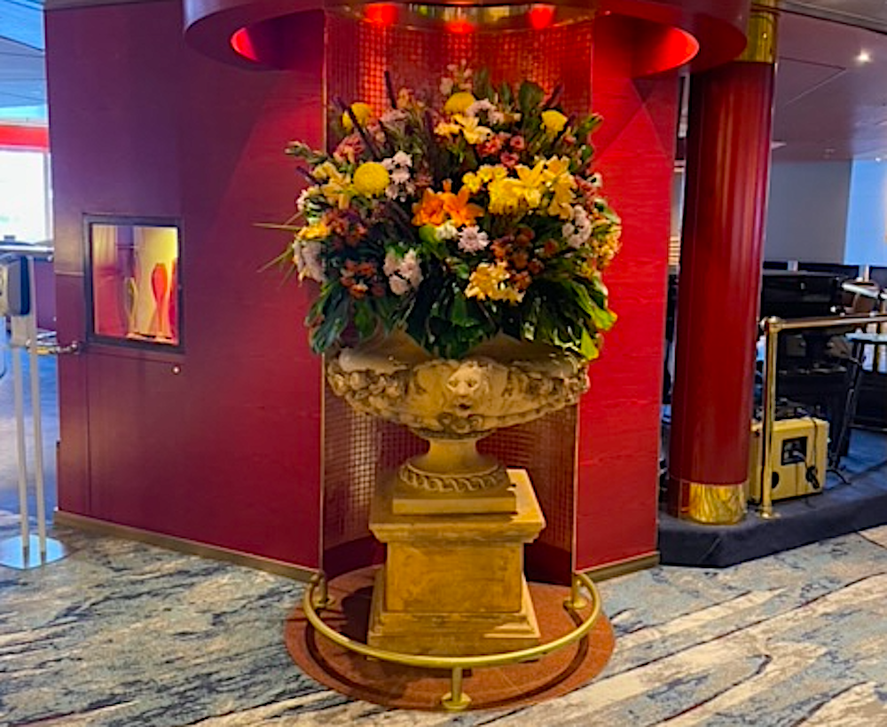 The Holland America Line ship, Volendam, has fresh flowers and artwork inspired by them throughout. Photo by Margot Krzykawiak