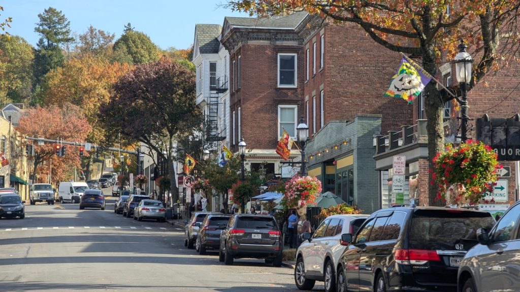 Fall foliage and Halloween decor make the Hudson Valley town of Sleepy Hollow a big attraction at Halloween.