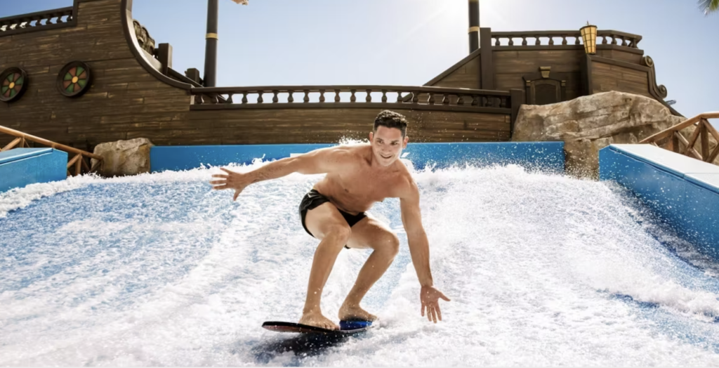 Ready to hang 5 on a Flowrider? Try one at the Maya Riviera Palace by Barcelo.  Photo c. Barcelo