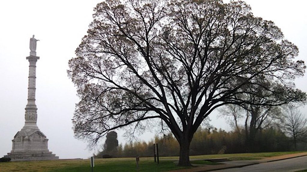 Victory Monument at Yorktown Battlefield, birthplace of America. Photo c. NPS