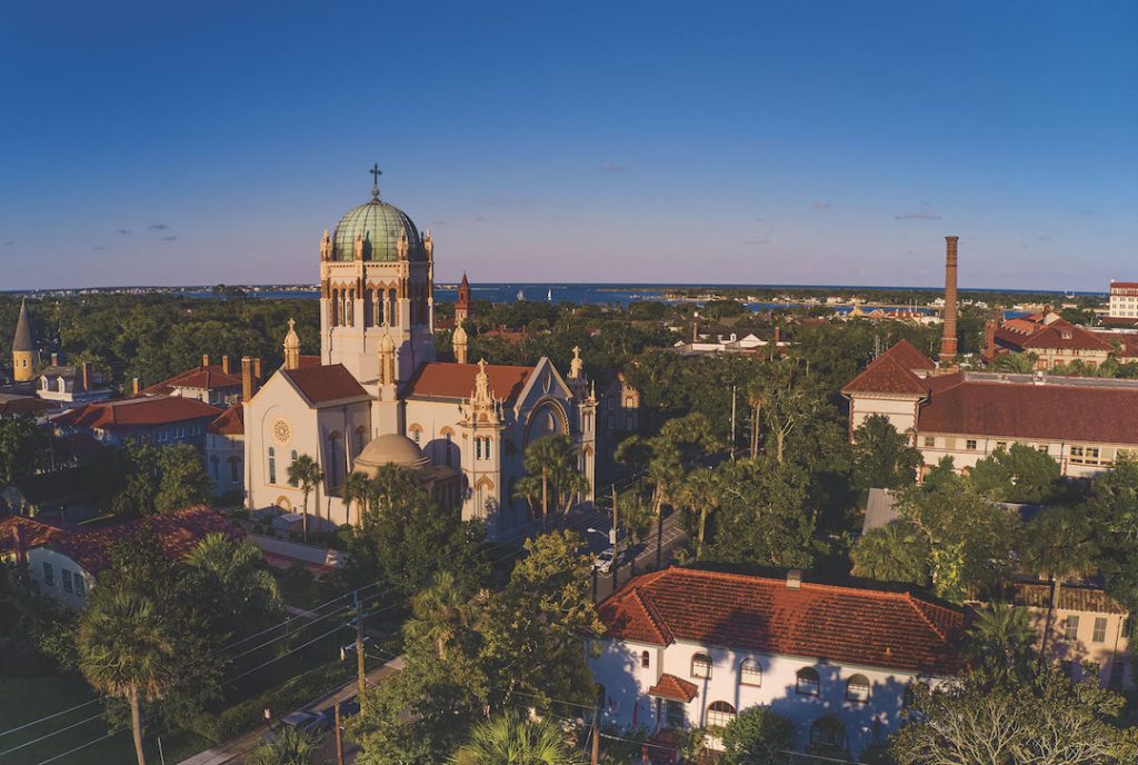 St. Augustine skyline boasts a Spanish Colonial style cathedral and several churches. Provided by FloridasHistoricCoast.com