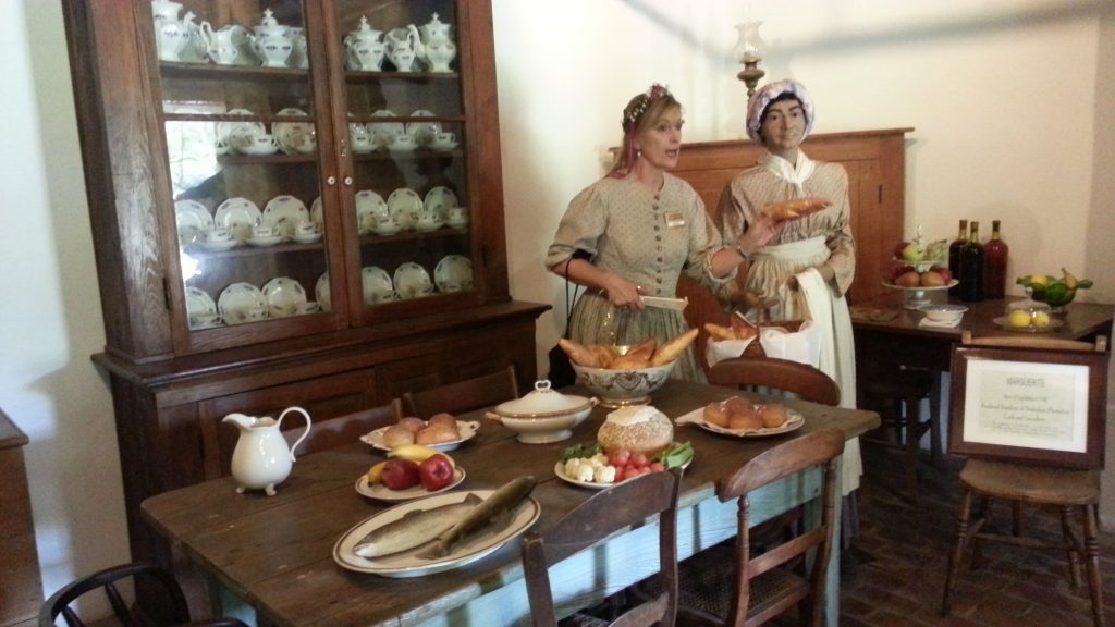 The kitchen at Destrehan seen on a Louisiana plantation tour.