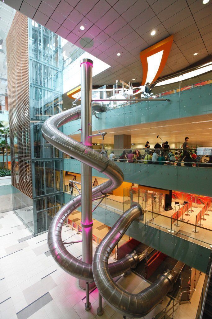 Changi Airports New 40 Foot Slide Free For Duty Free