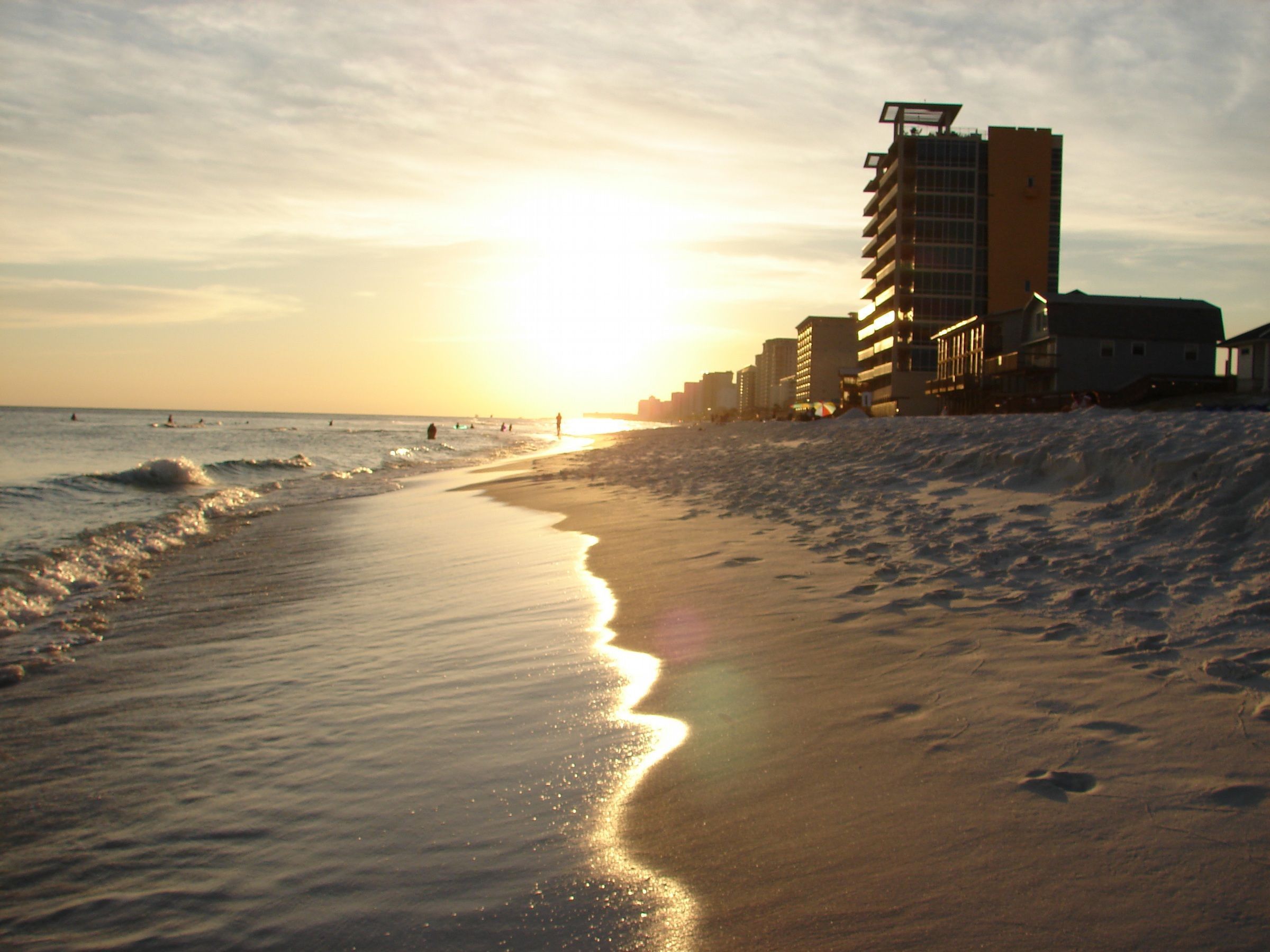The shoreline of the Gulf of Mexico in Panama City Beach, Florida.