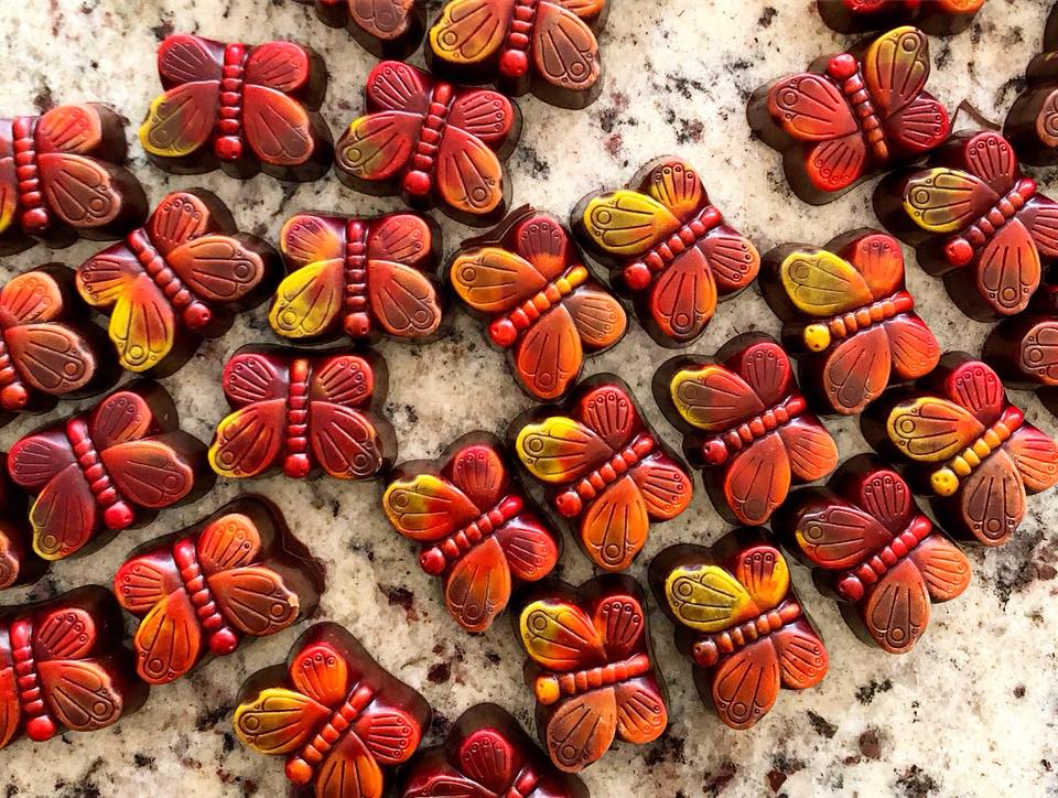 Handmade chocolate butterflies
