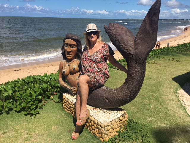 Mermaid statue at Praia do Forte, Brazil
