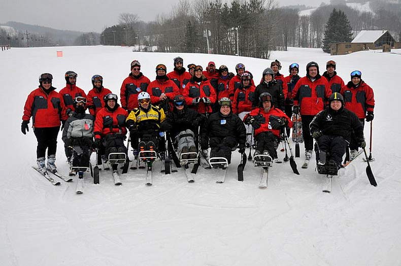 Adaptive skiing class