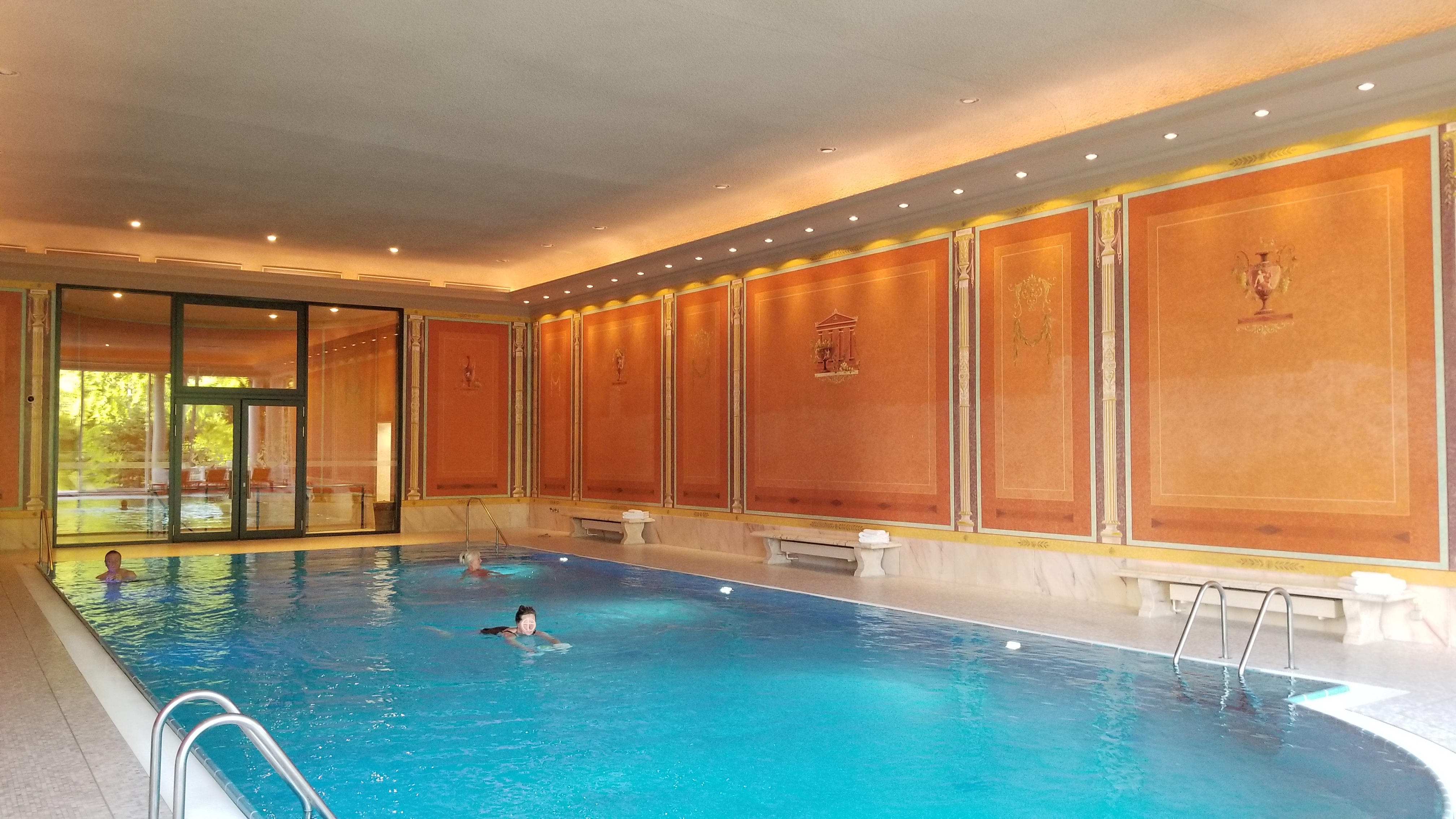 Beautiful frescoes decorate the indoor pool at the Brenners Park-Hotel in Baden-Baden.