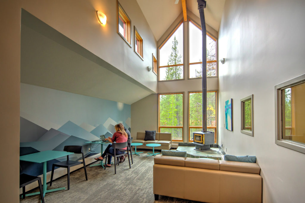 The Quiet Area at the Hostelling International Canada hostel in Lake Louise, near Banff, Alberta.