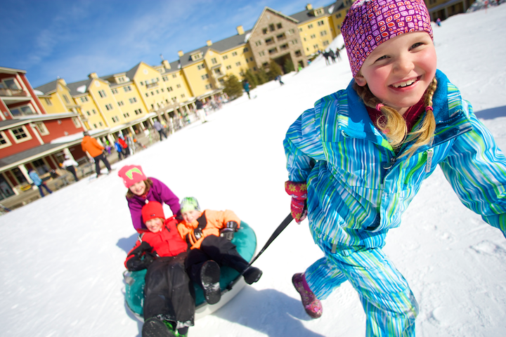 There's plenty of sledding at Okemo outside the Jackson Gore Inn. Photo c. Okemo Mountain Resort.