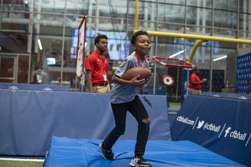 Skill catching zone at Atlanta's College Football Hall of Fame