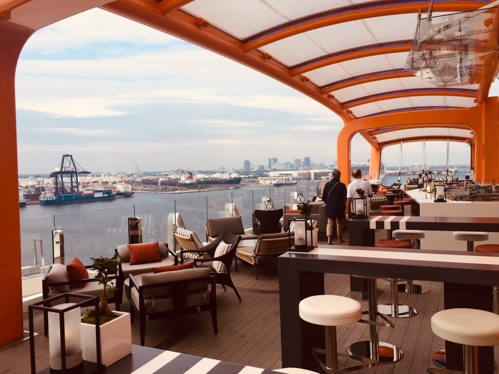 The open air Rooftop Garden cafe on Celebrity Edge
