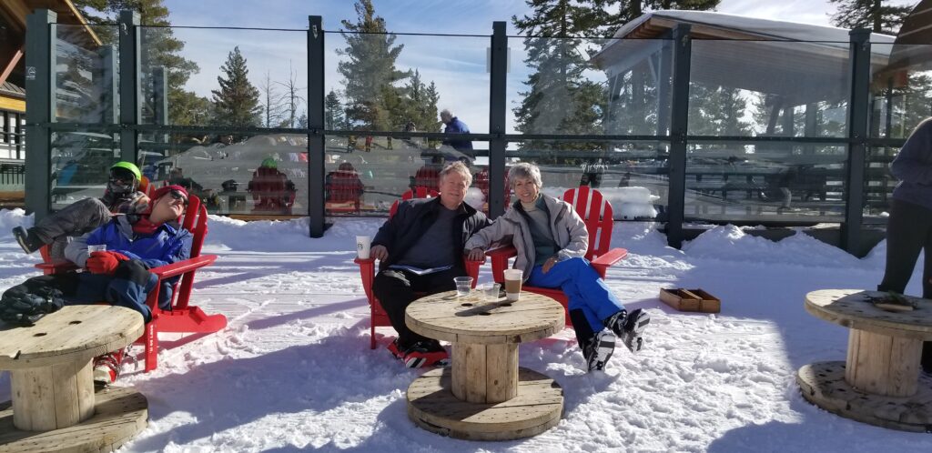 Hanging out outside Northstar's Zephyr Lodge.