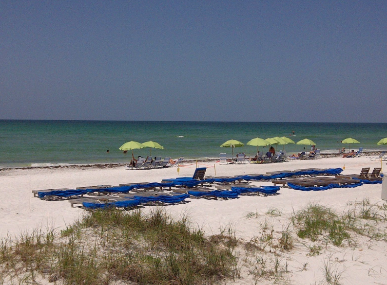 White sand beaches in front of the luxurious Longboat Key Club, Sarasota