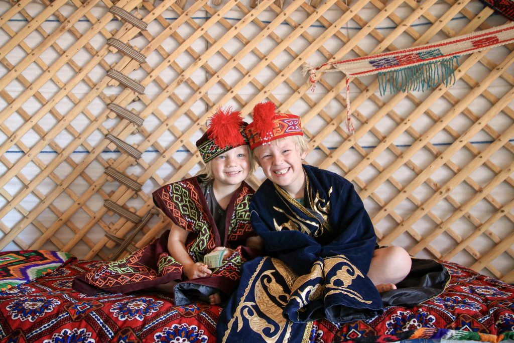 Boys in Uzbekistan dress.