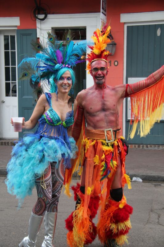Couple of Mardi Gras paraders in New Orleans