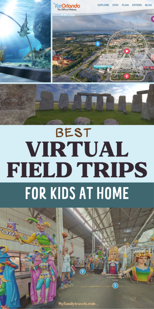Photo montage of great virtual field trips and tours for spring