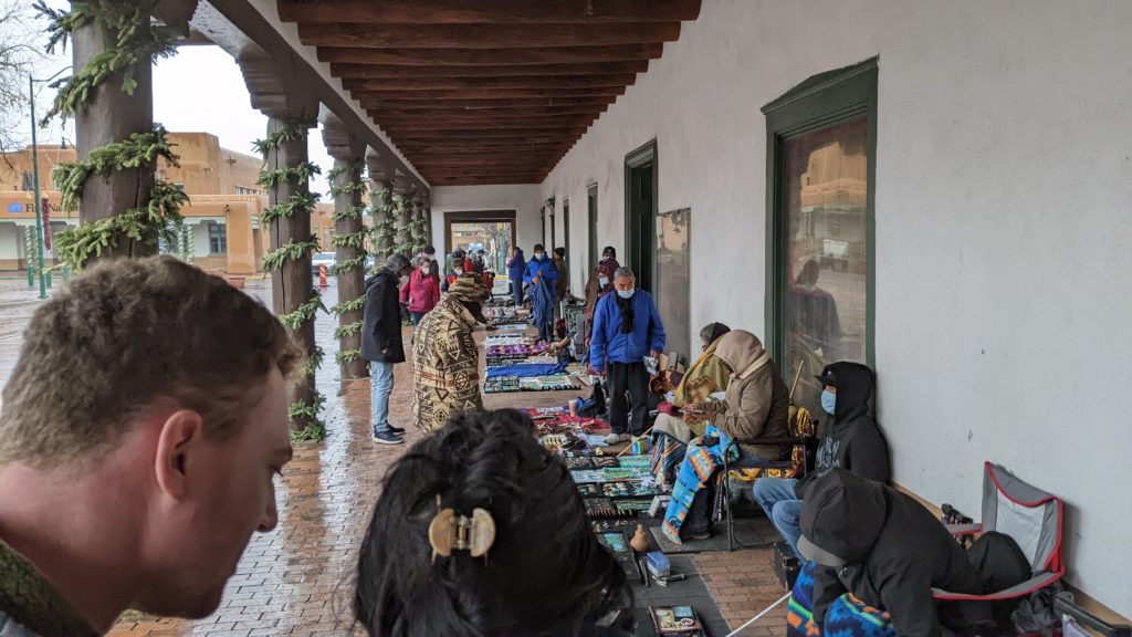 Shopping at the Native American Portal Market at the Palace of the Governors in Santa Fe.