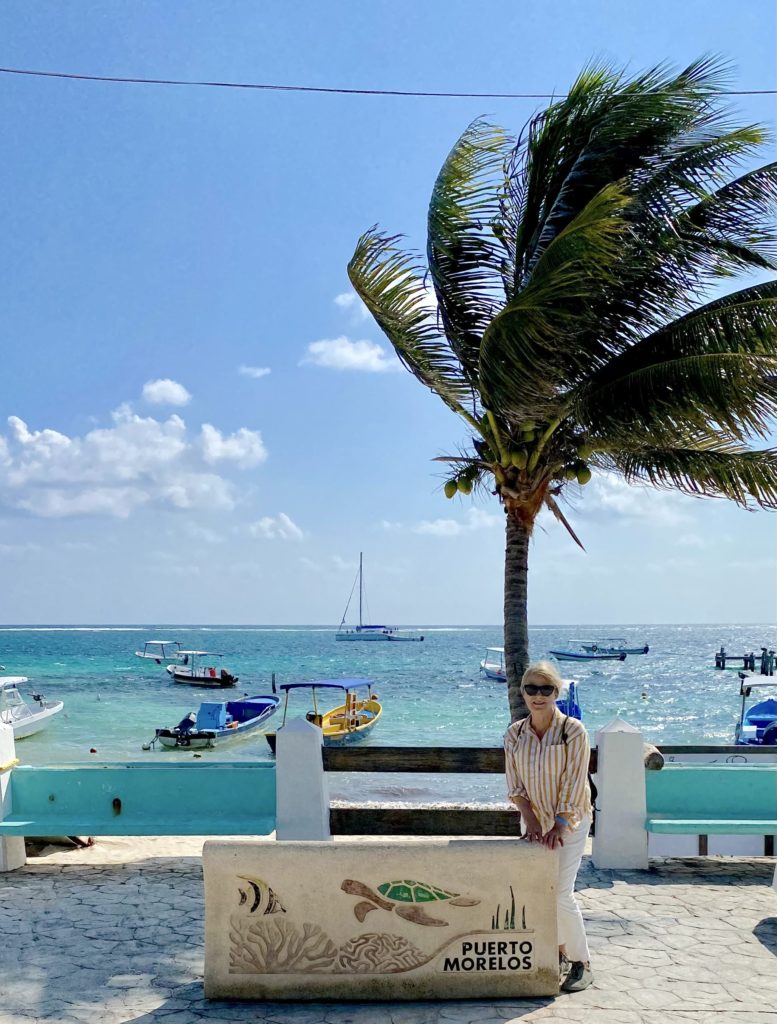 Author Laura Sutherland at the nearby Port of Puerto Morelos.