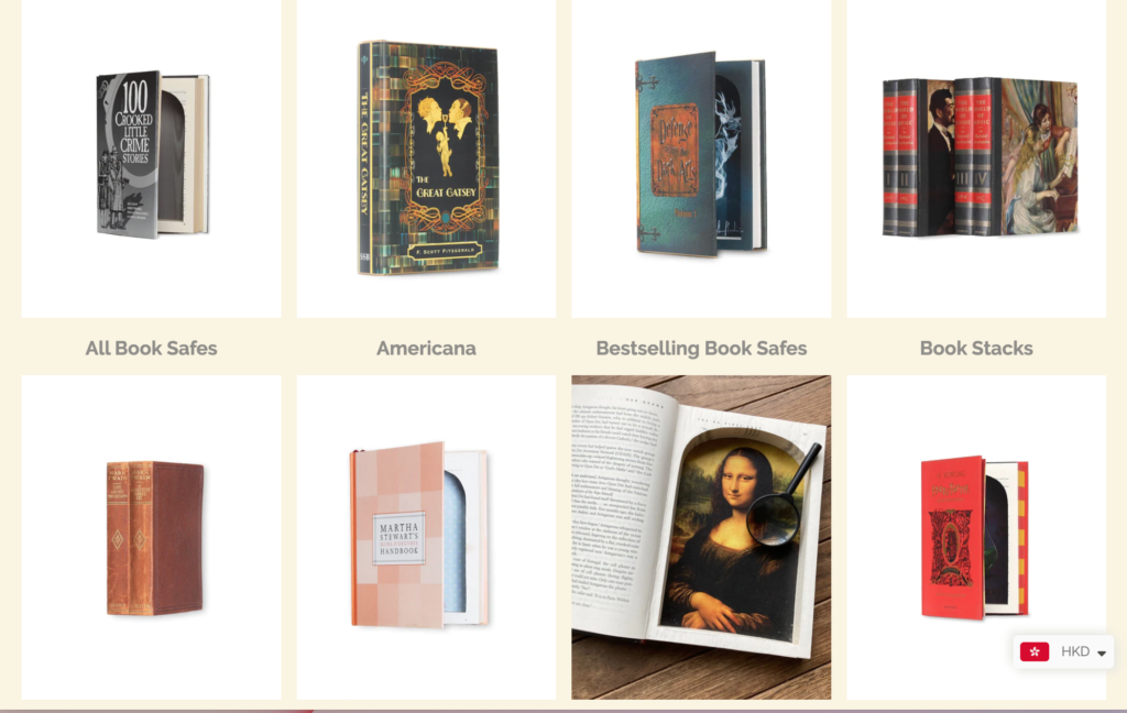 A sample of hidden safety boxes from SecretStorageBooks.com to hide your valuables in while traveling.