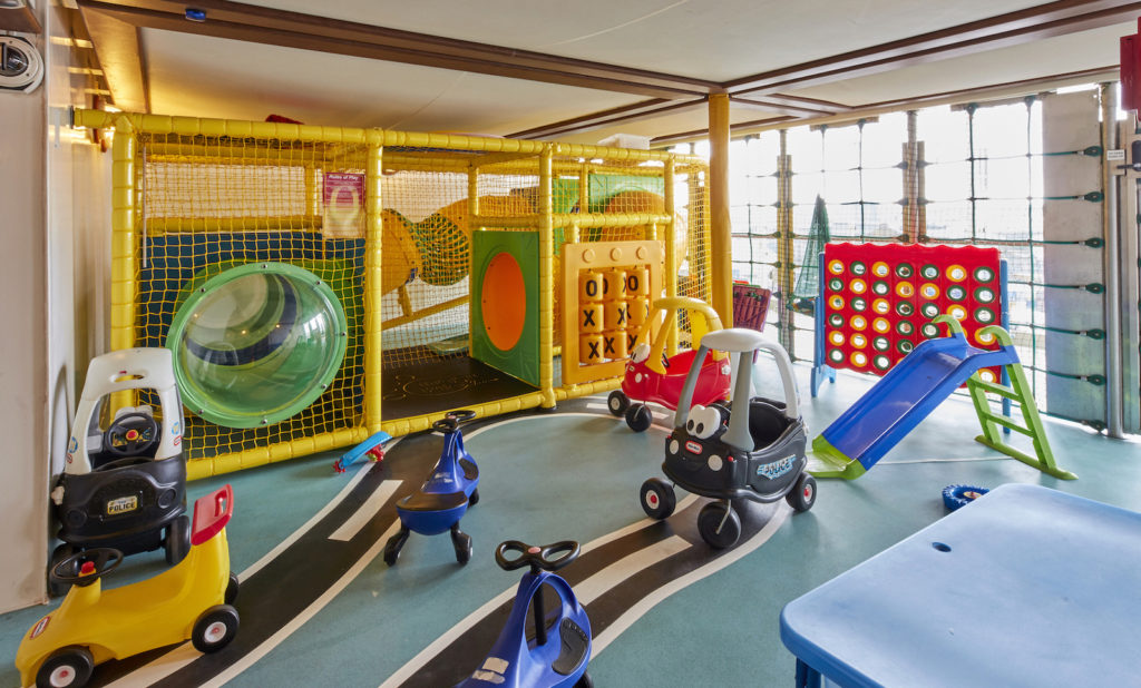 Cunard cruise ship has a supervised childrens camp held in the Kids Zone 3.0 area for ages 8-12.
