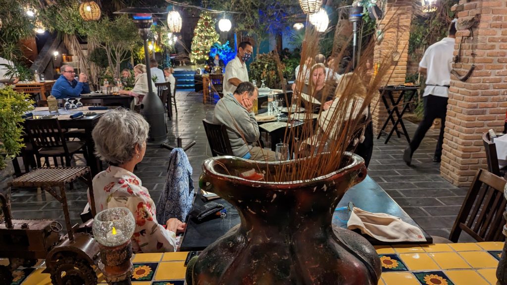 Mariachi entertain diners at the colorful Maria Jimenez, a classic Mexican restaurant in San Lucas.