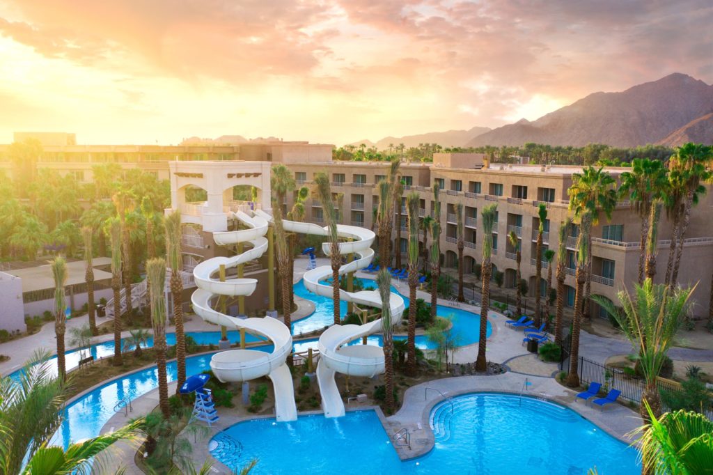 Spring a spring break vacation at the new waterpark at the Hyatt Regency Indian Wells Resort & Spa in California. Photo c. Hyatt Regency.