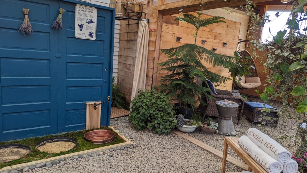 Rustic greenhouse spa at Kenoza Hall, a luxury Catskills boutique hotel dedicated to wellness in upstate New York.