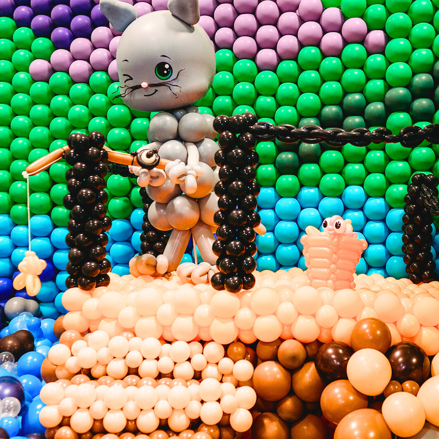 One example of balloon animals and artistry on display at Balloon Adventure during spring break vacation in Lake Geneva, Wisconsin. Photo c. 2024 Balloon Adventure.
