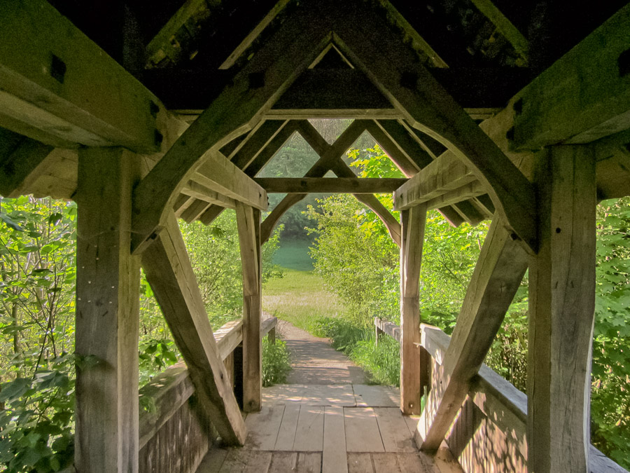 The classic covered bridge near the Pension Fuchsmuhle in Rothenburg o.d.T. is a historic highlight along Germany's Romantic Road. Photo c. Fuchsmuehle.de