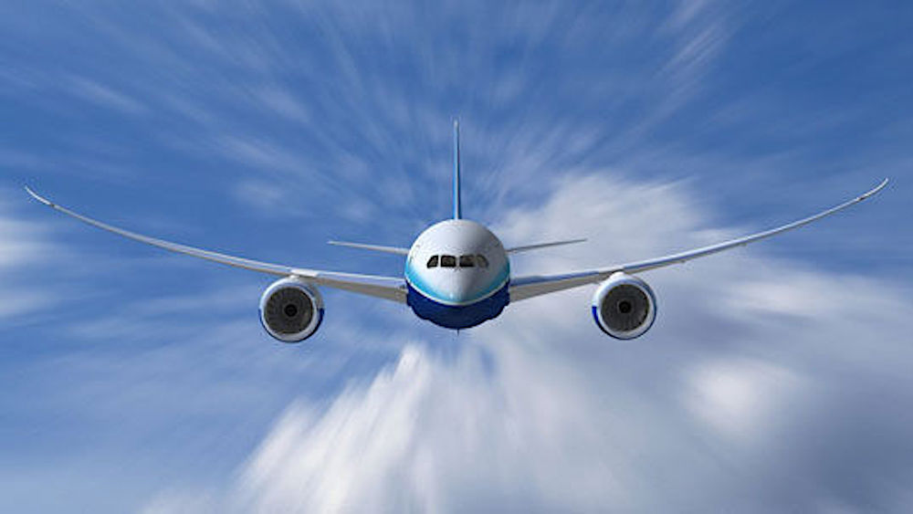 Aircraft in flight.