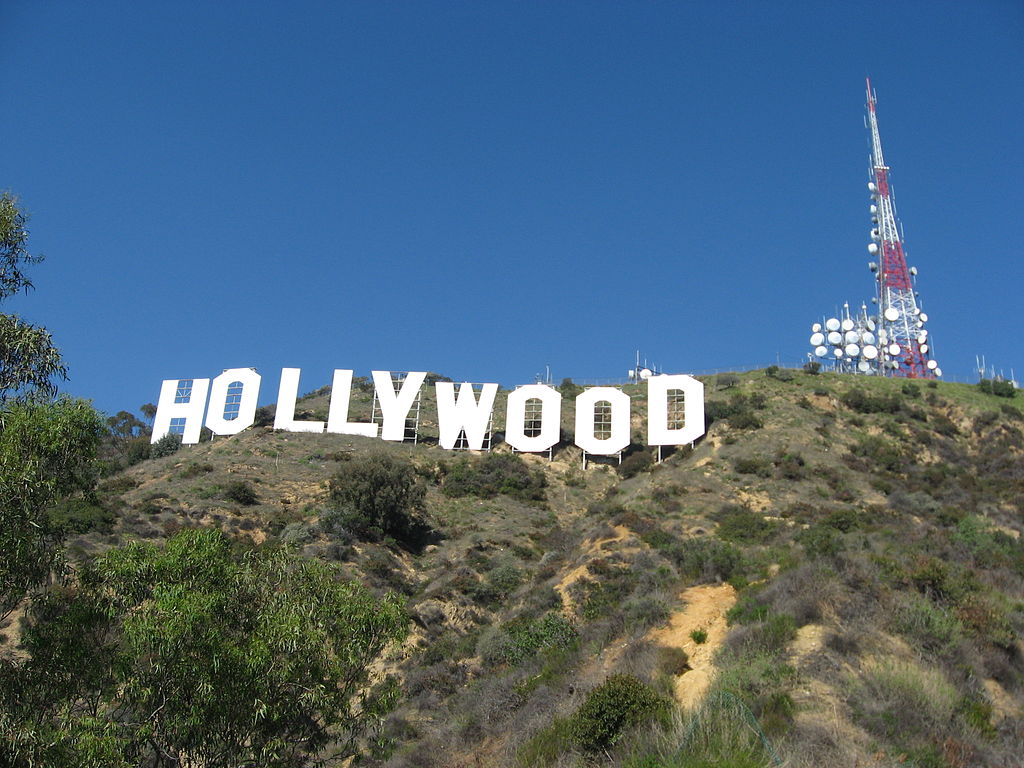 Hollywood sign in the hills above Los Angeles.