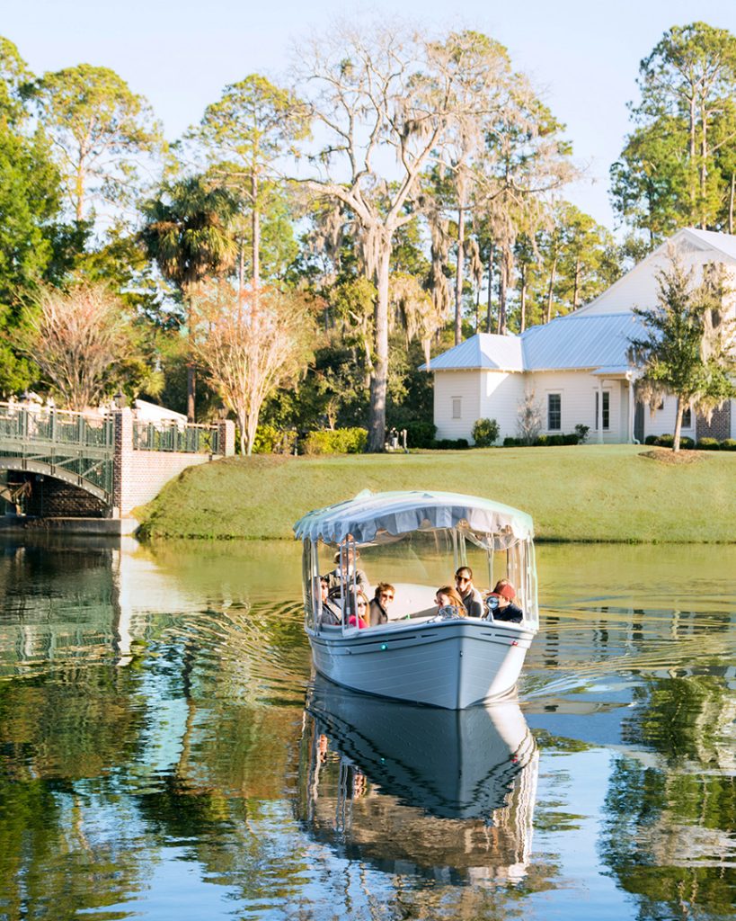 Promote a love of nature on a guided electric Duffy boat tour of South Carolina's unique Low Country habitat. Photo c. Montage Palmetto Bluff