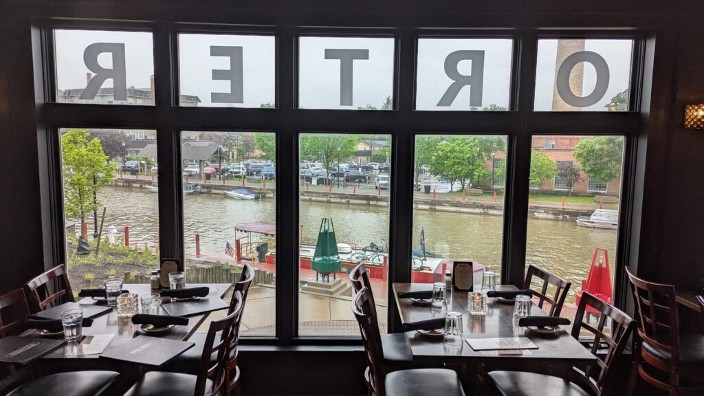 View of the Erie Canal from the Porterhouse Restaurants in Fairport, NY.
