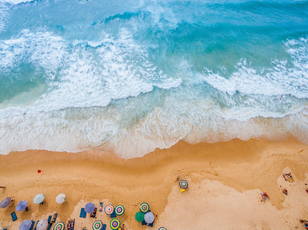 Aerial view of Phuket's gold sand beach and coast on Thailand's Andaman Sea. Photo c. thegoodcitizen for pixabay