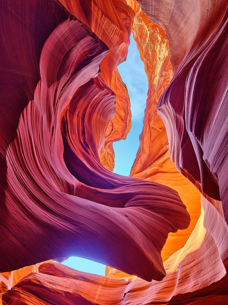 Antelope Canyon in Arizona With Painted Rock Walls