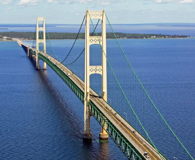Mackinac Bridge During High Winds