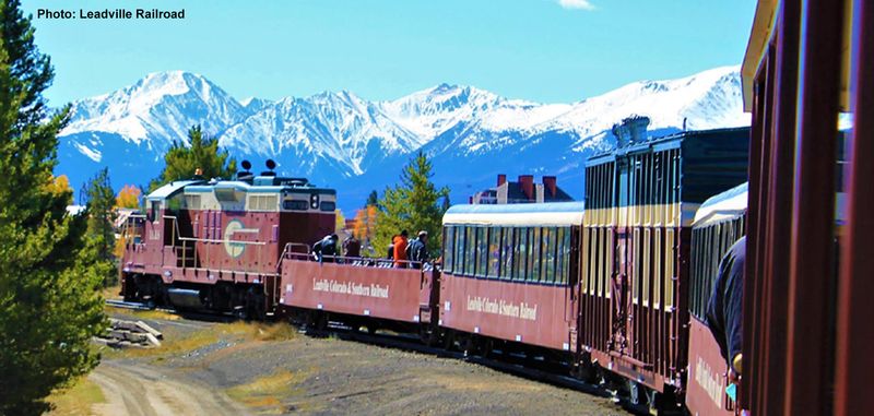 Leadville Colorado and Southern Railroad Over the Arkansas River Valley