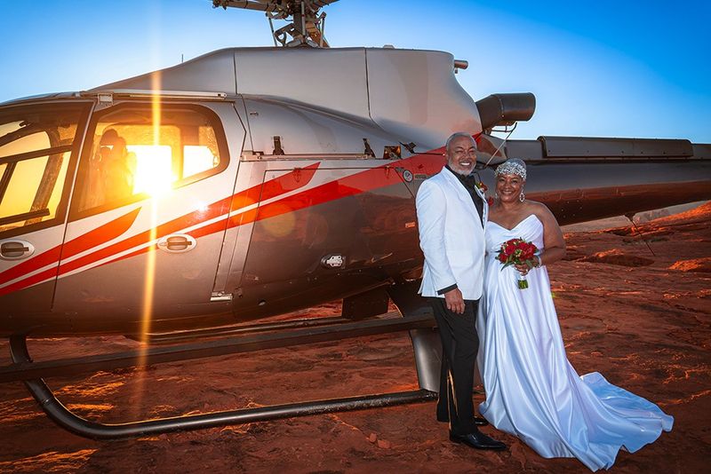 Helicopter Wedding Over the Strip