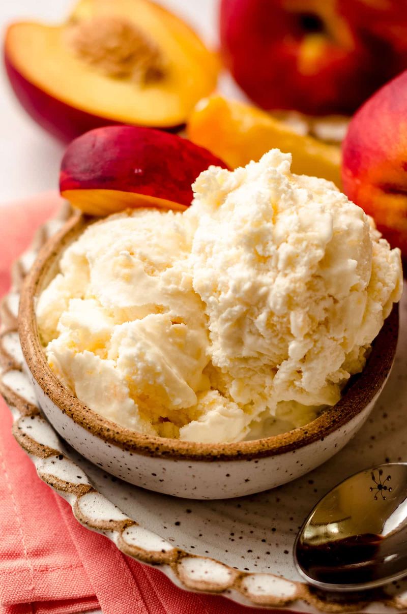 Georgia Peach Ice Cream Along Country Orchards