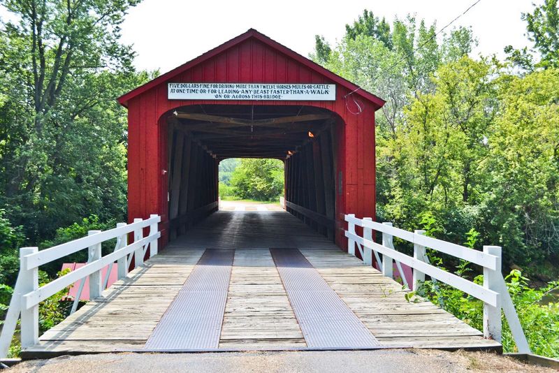 Princeton With Red Covered Bridge