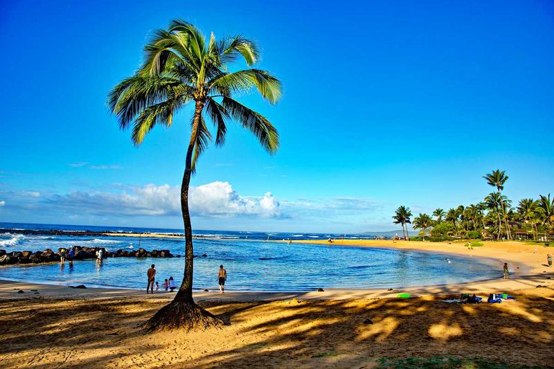 Poipu Beach on Kauai With Family Friendly Lagoons