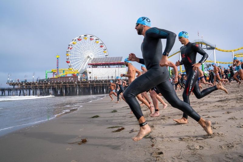 Santa Monica Beach for Swimming and Volleyball
