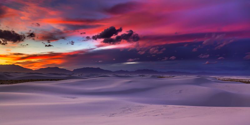 White Sands National Park With Shifting Gypsum Dunes