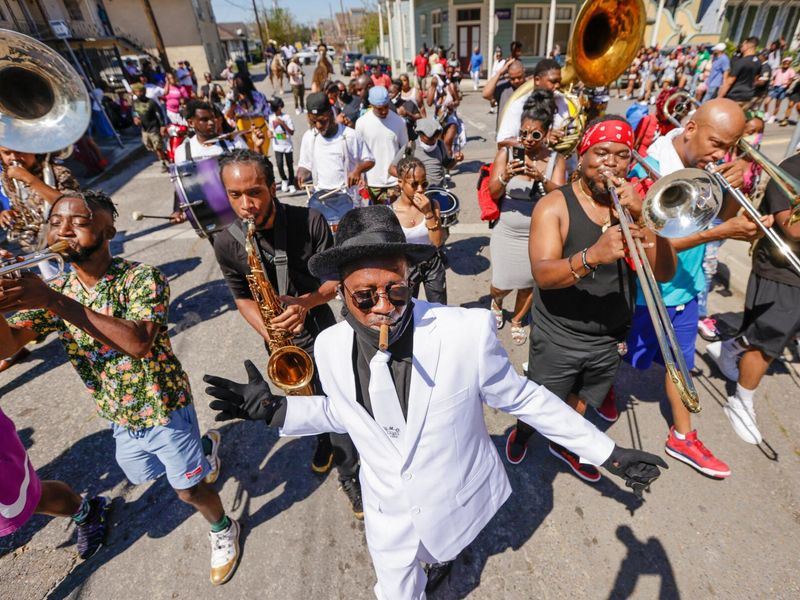 Second Line Parades Led by Brass Bands