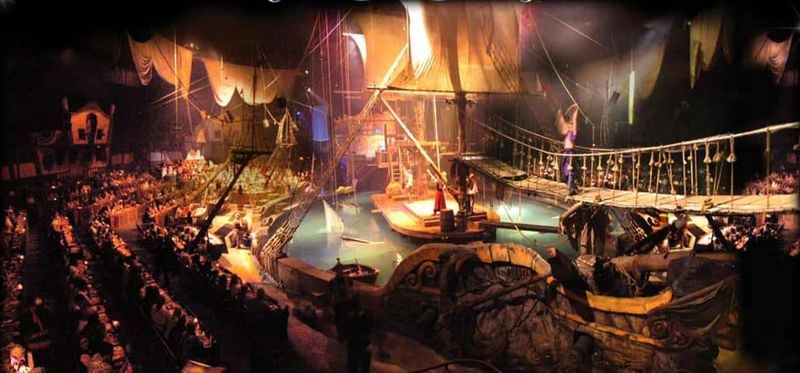 A Themed Pirate Ship in a Theater Setting