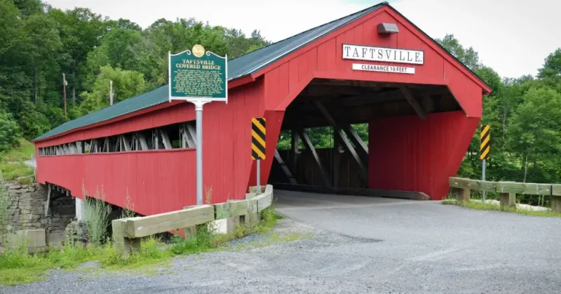 Taftsville Covered Bridge: The Flame-Red Wonder