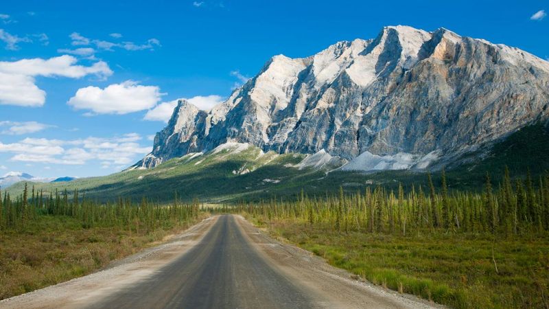 Dalton Highway Leading Toward the Arctic Circle