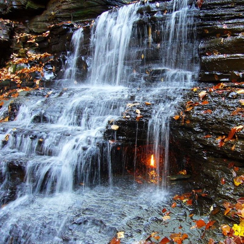 Eternal Flame Falls: Nature's Mystical Fireplace