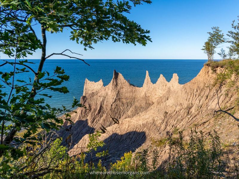 Chimney Bluffs' Sculpted Shoreline